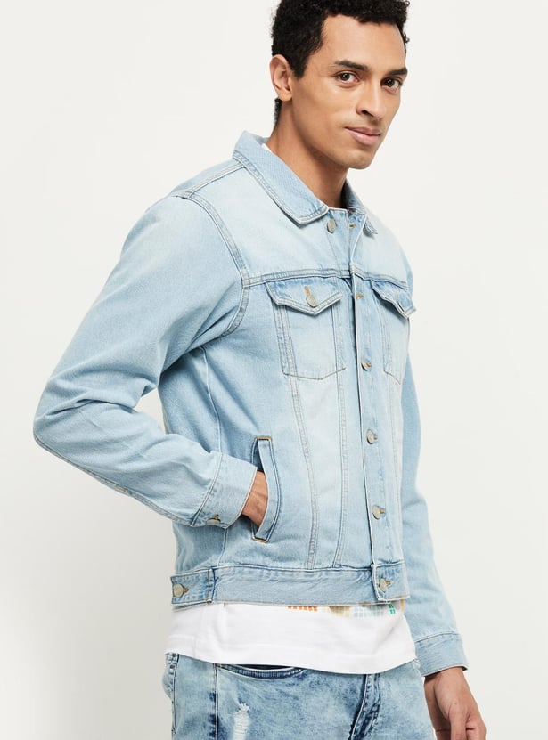 MAX Men Stonewashed Denim Jacket