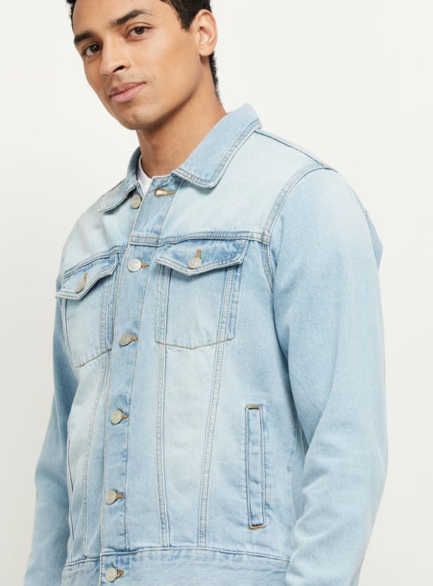 MAX Men Stonewashed Denim Jacket