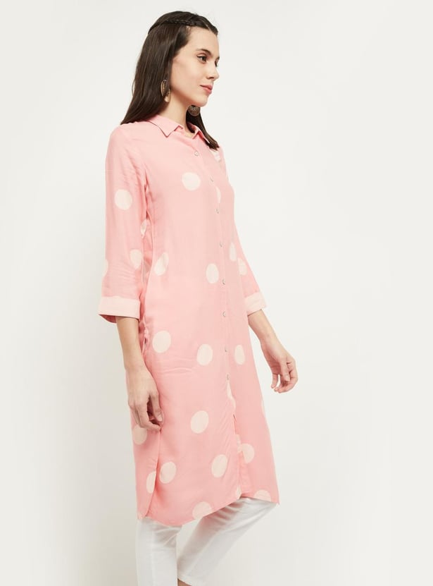 Women Printed Button-down Straight Kurta