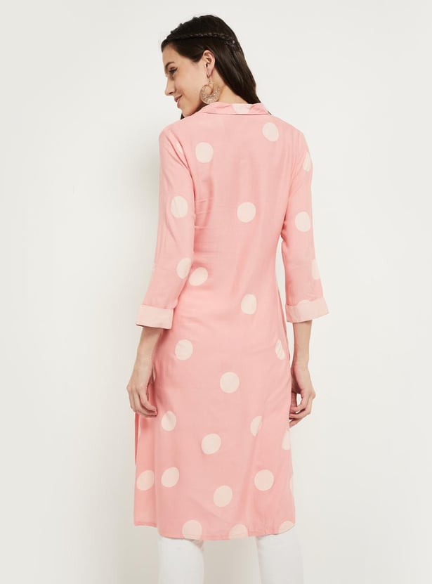 Women Printed Button-down Straight Kurta