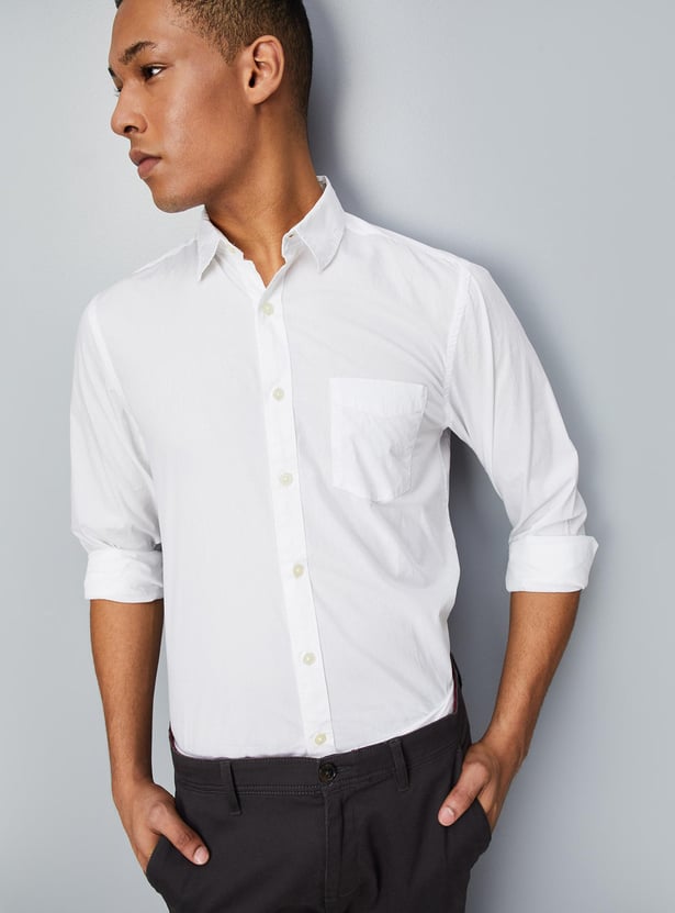Men Slim Fit Smart Casual Shirt