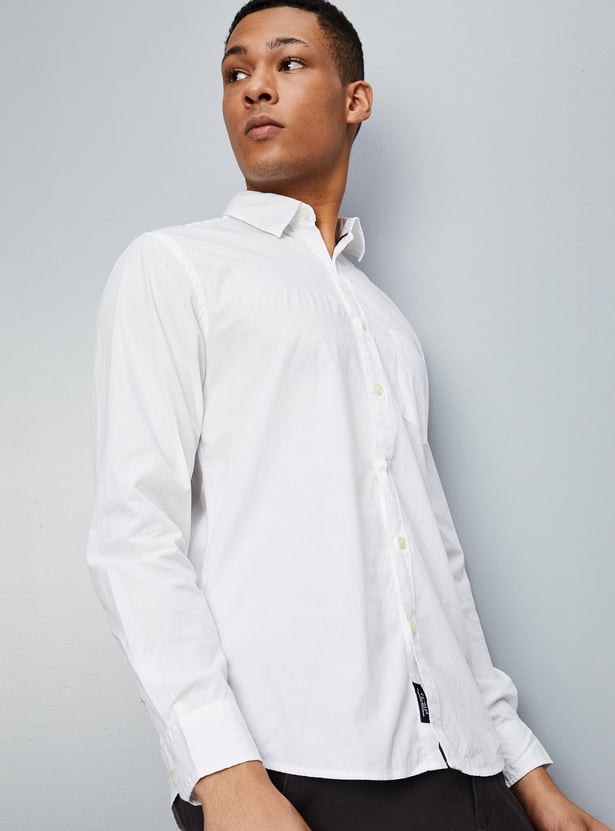 Men Slim Fit Smart Casual Shirt