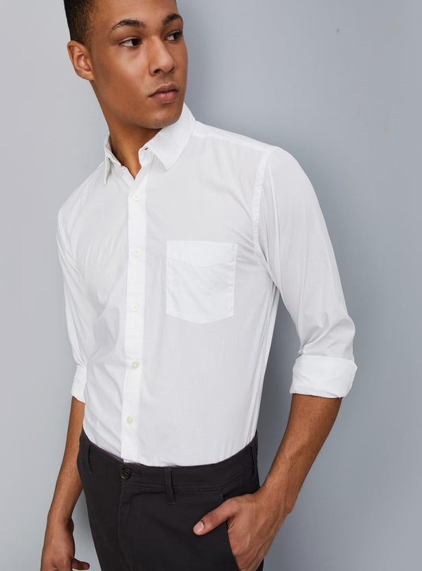Men Slim Fit Smart Casual Shirt