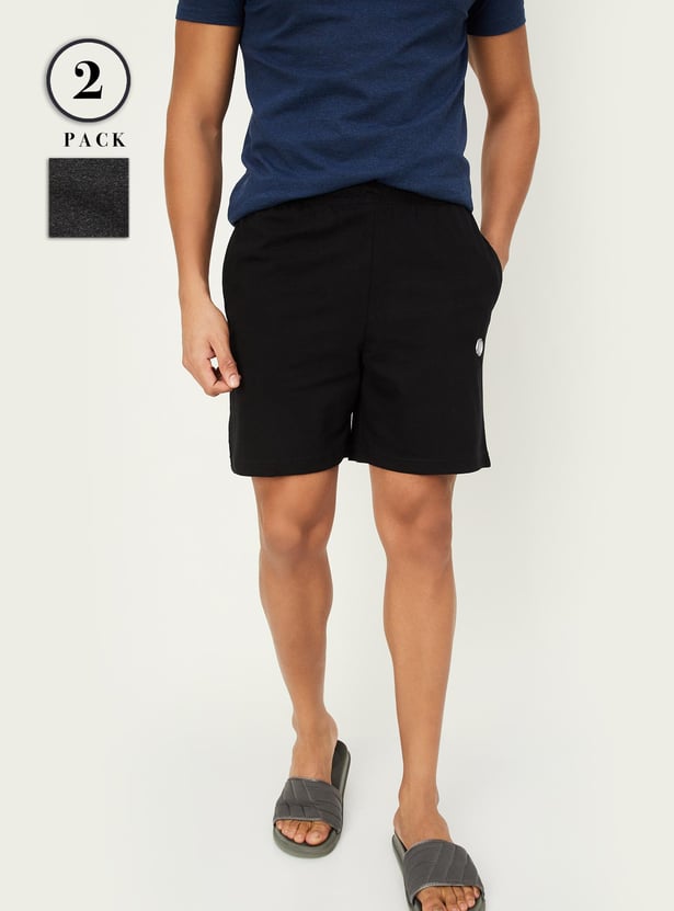 Men Solid Lounge Shorts - Pack of 2
