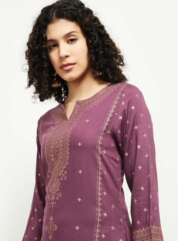 MAX Women Printed Asymmetric Hem Kurta