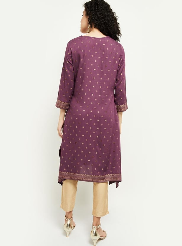 MAX Women Printed Asymmetric Hem Kurta