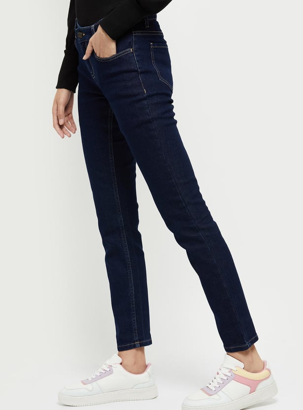 Women Solid Pencil Fit Jeans