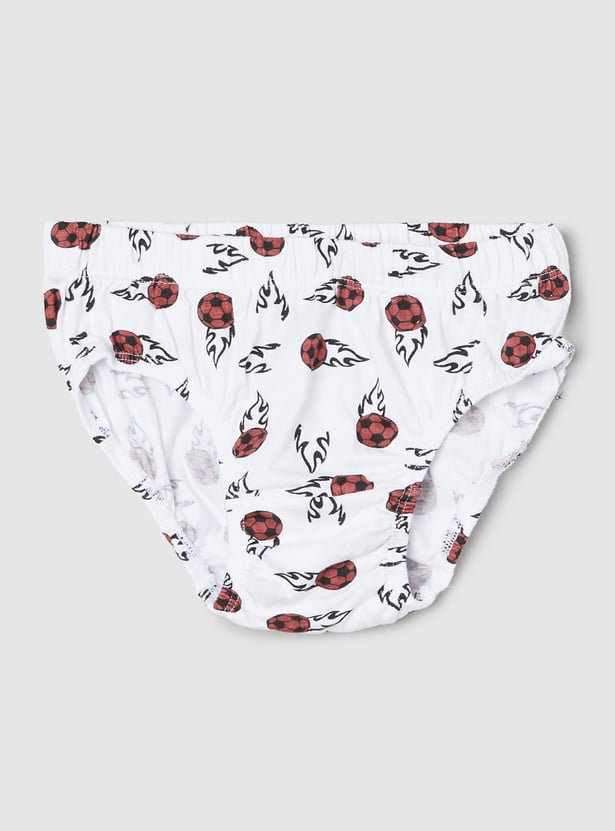 Boys Printed Elasticated Briefs - Pack of 3 