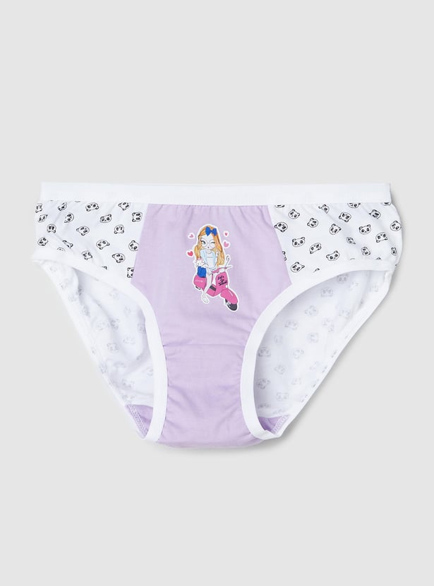 Girls Printed Hipster Panties - Pack of 3