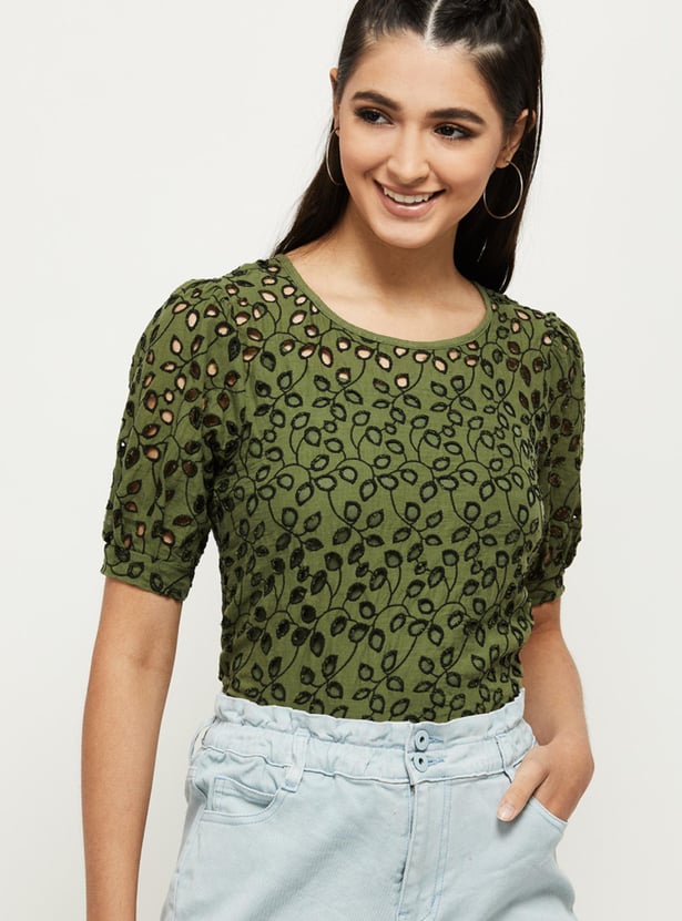 Women Schiffli Top with Camisole