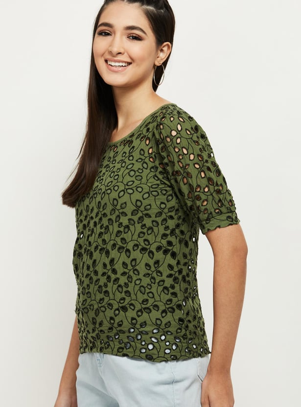 Women Schiffli Top with Camisole