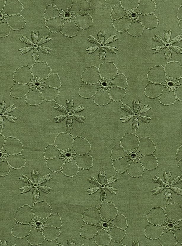 Women Schiffli Embroidered A-Line Dress