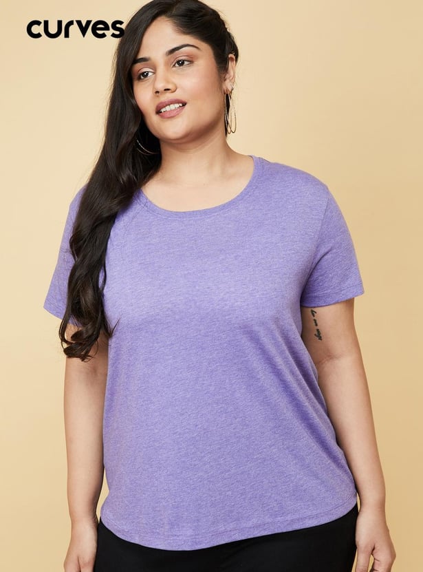 Women Solid Round Neck T-shirt