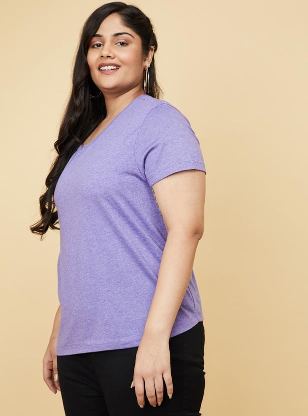 Women Solid Round Neck T-shirt
