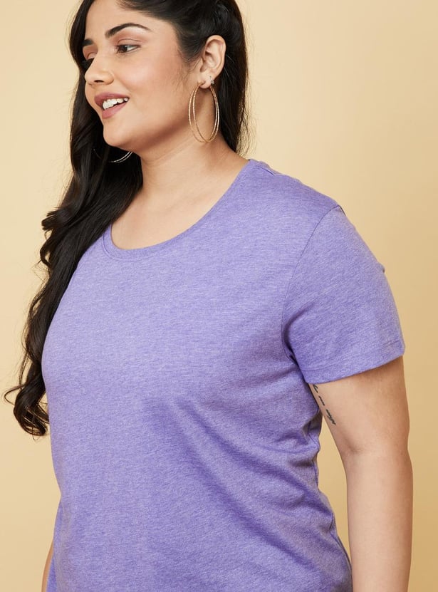 Women Solid Round Neck T-shirt