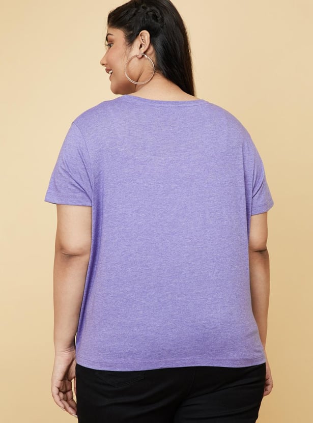 Women Solid Round Neck T-shirt