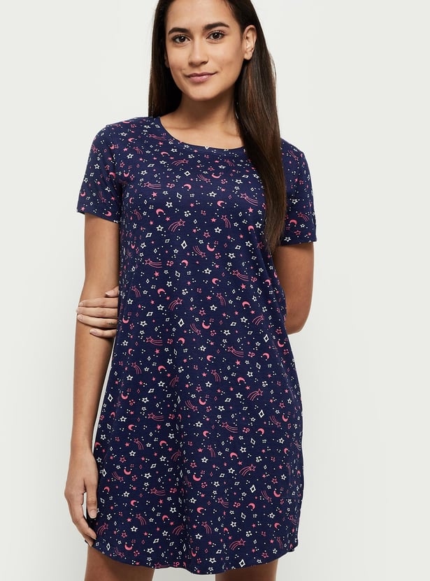 Women Printed Chemise - Pack of 2