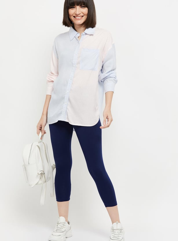 Women Solid Cropped Leggings