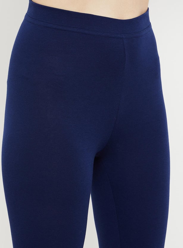 Women Solid Cropped Leggings