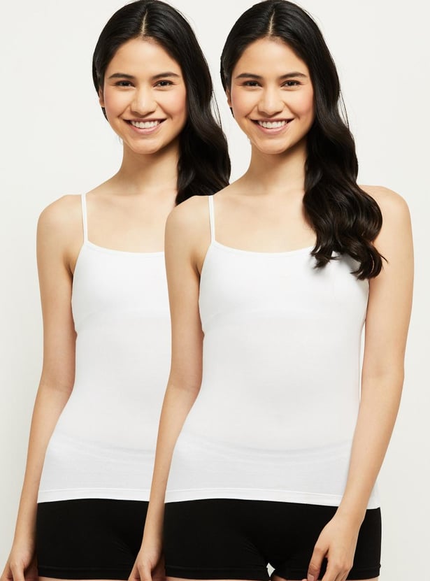 Women Solid Camisole - Pack of 2