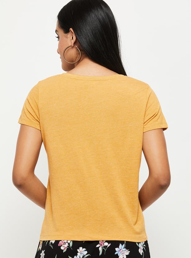 Buy Women Solid Round Neck T Shirt Online At Just Rs 199 0