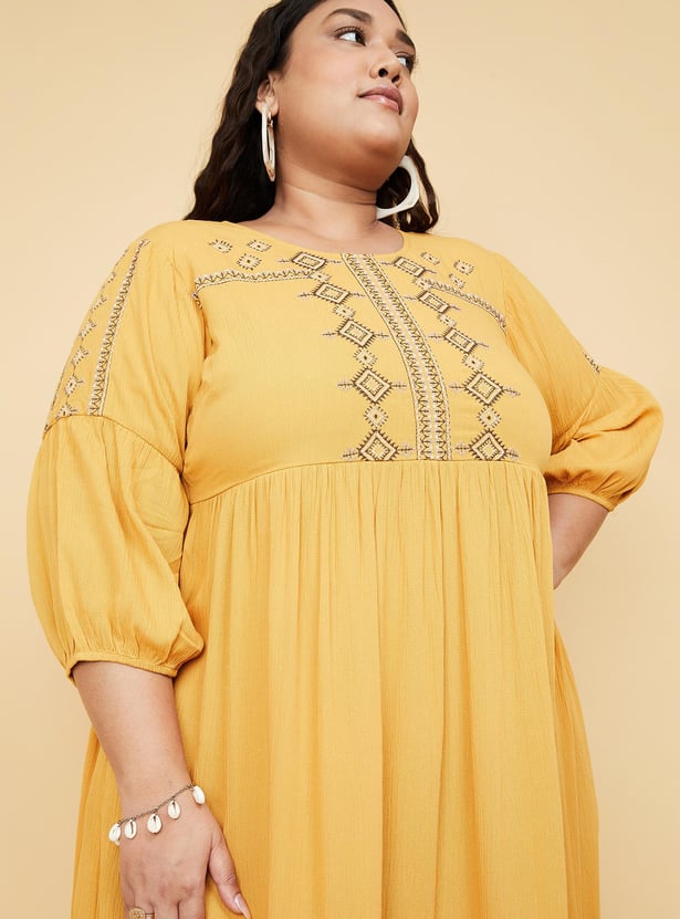Women Embroidered Midi Dress