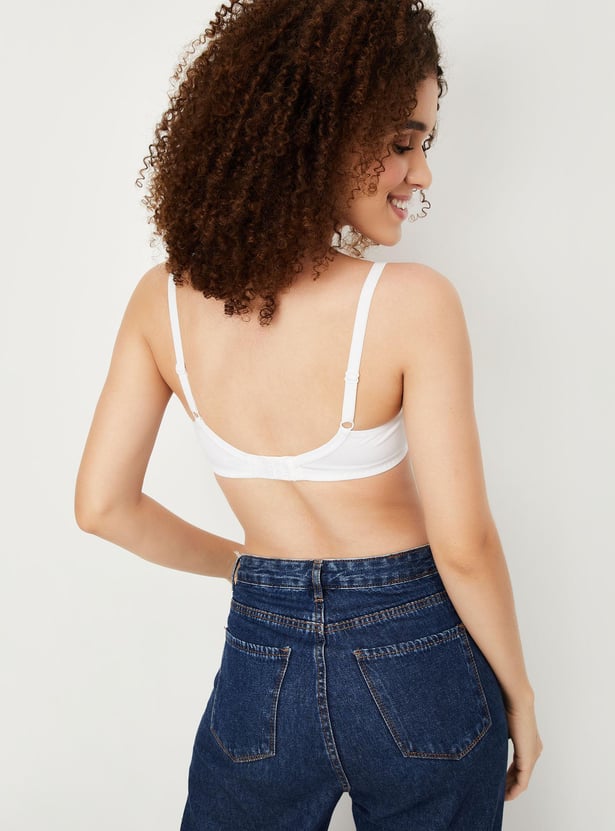 Women Solid Seamed Cup Non-Wired Bra - Pack of 2
