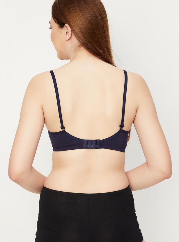 Women Solid Seamed Cup Non-Wired Bra - Pack of 2