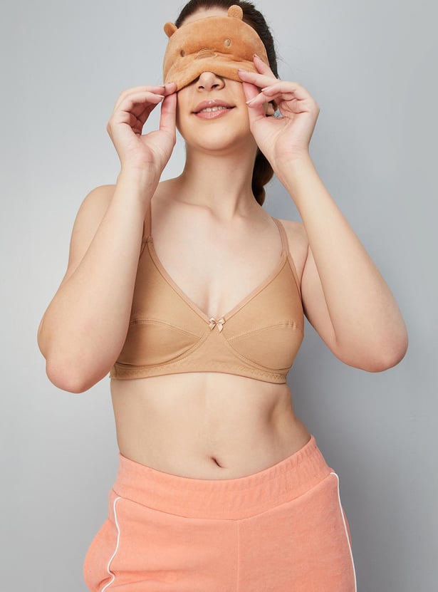 Women Solid Seamed Cup Non-Wired Bra - Pack of 2