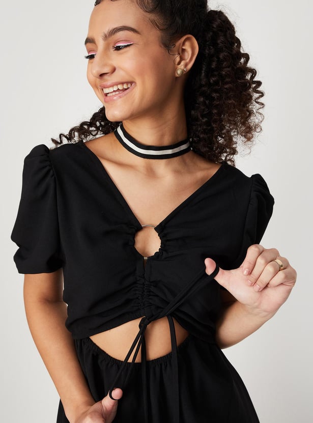 Women Solid A-Line Dress