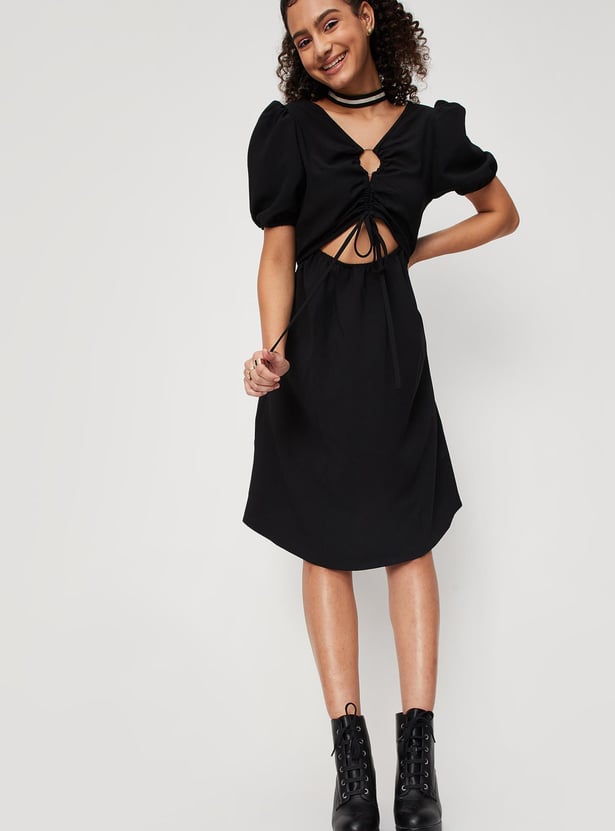Women Solid A-Line Dress