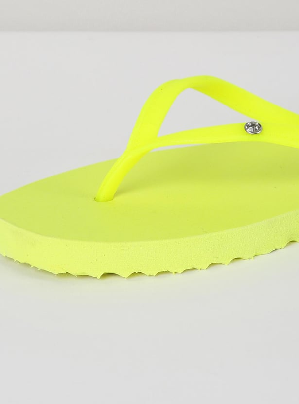 Women Solid V Strap Flip Flops