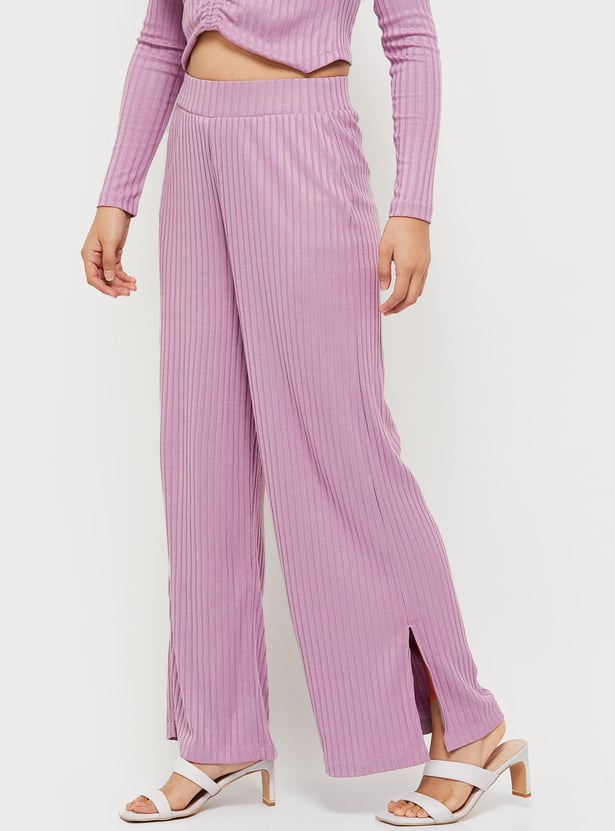 Women Knit Wide-Leg Trousers