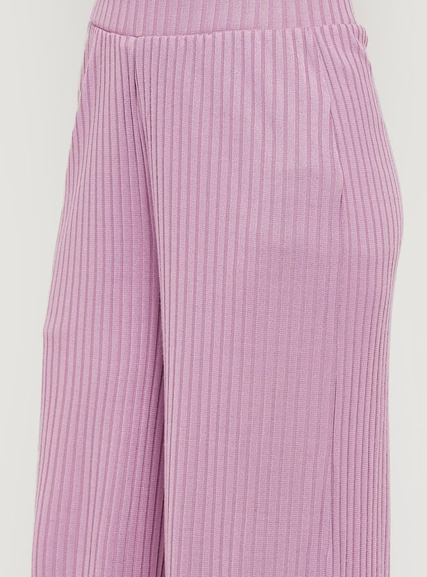 Women Knit Wide-Leg Trousers