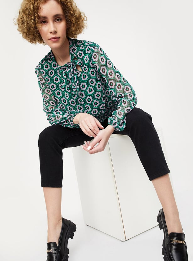 Women Printed Blouson Top