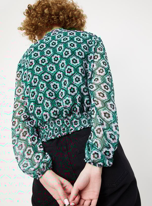 Women Printed Blouson Top