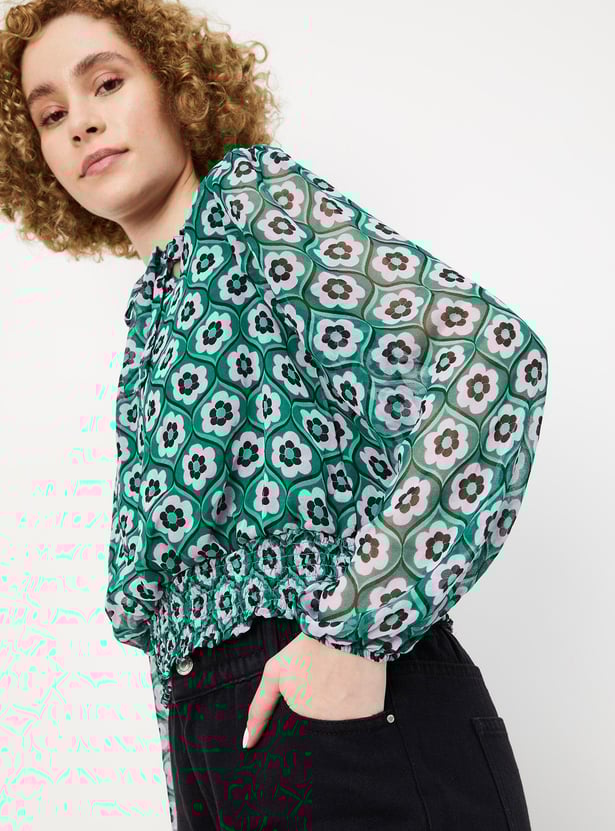 Women Printed Blouson Top