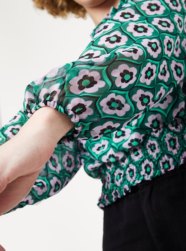 Women Printed Blouson Top