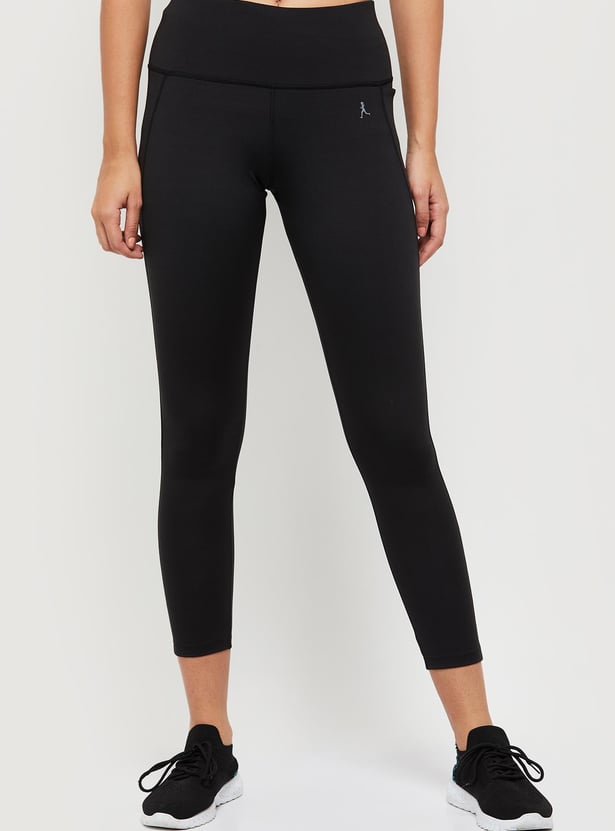 Women Solid Elasticated Sporty Tights