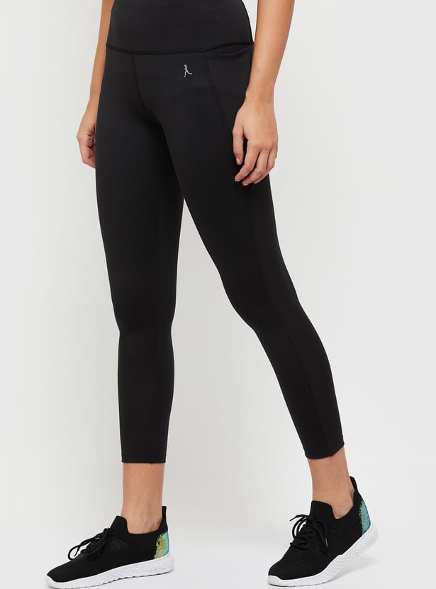 Women Solid Elasticated Sporty Tights