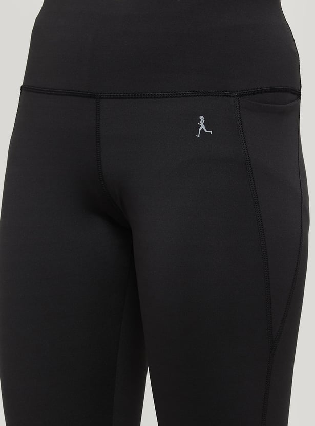 Women Solid Elasticated Sporty Tights
