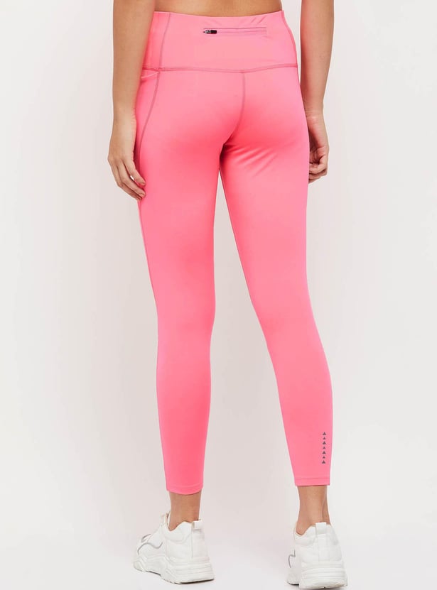 Women Solid Elasticated Sporty Tights