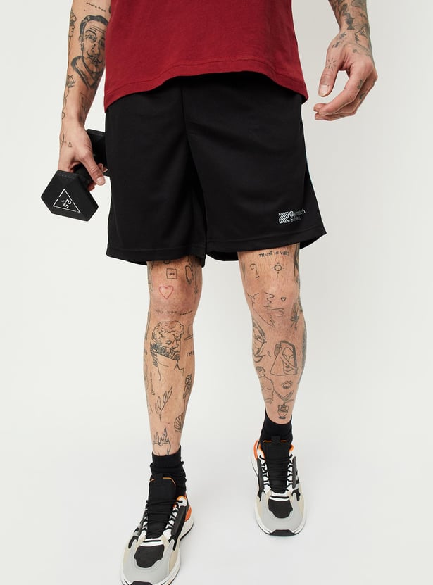 Men Striped Slim Fit Sports Shorts