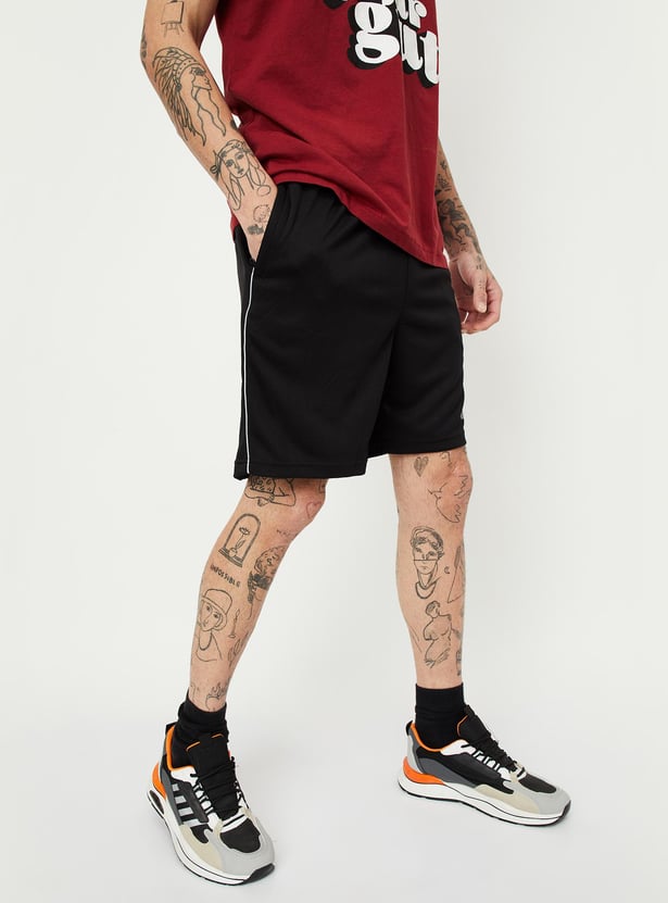 Men Striped Slim Fit Sports Shorts