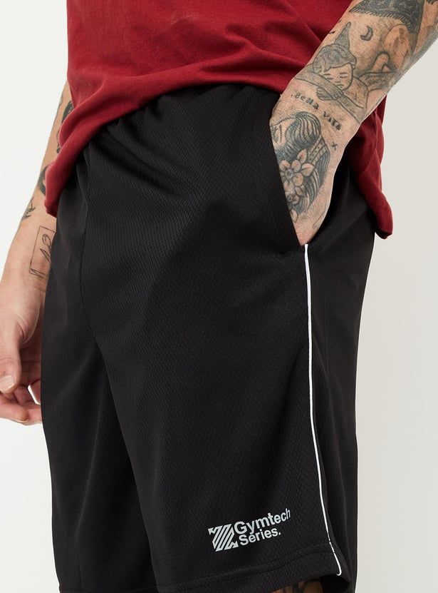 Men Striped Slim Fit Sports Shorts