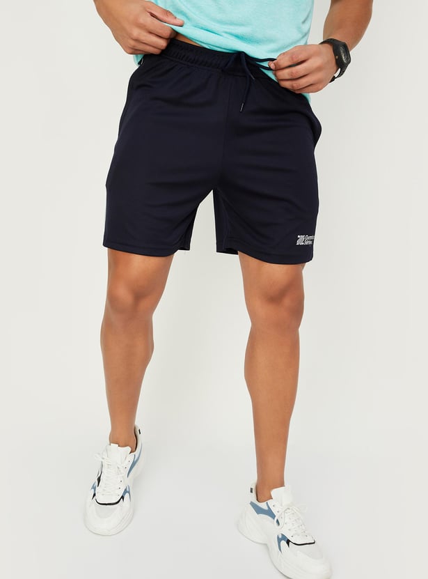 Men Striped Slim Fit Sports Shorts