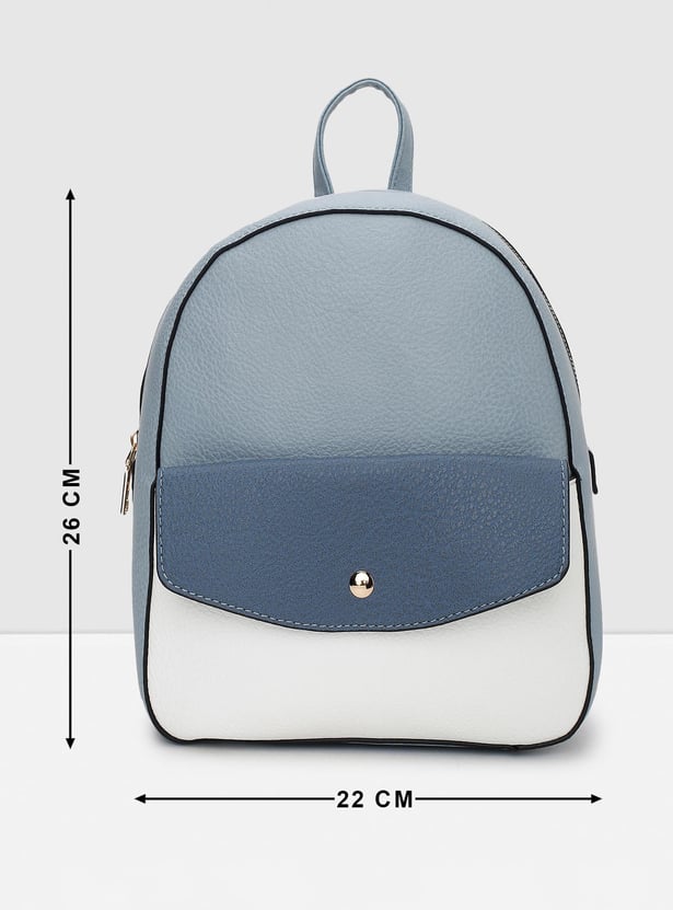 Women Colourblock Zip-Around Backpack