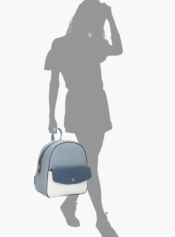 Women Colourblock Zip-Around Backpack