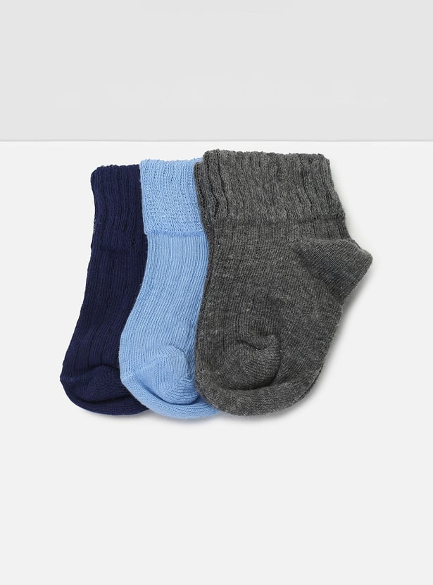 Boys Assorted Knit Ankle-Length Socks - Pack of 3