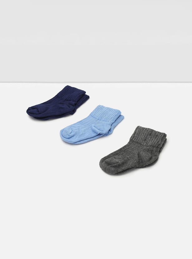 Boys Assorted Knit Ankle-Length Socks - Pack of 3